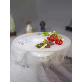 干冰玻璃餐具創意意境碗分子料理美食酒店刺身盤冰盤個性帽盤飛碟