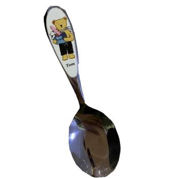 韓國進口SMF可愛小熊不銹鋼 小勺甜品勺咖啡勺冰激凌子勺兒童小勺