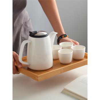 創意北歐泡茶壺陶瓷單壺紅茶茶具套裝家用酒店沖茶水壺過濾大容量