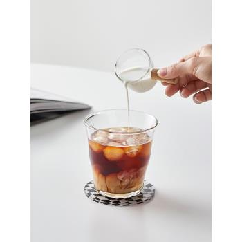 米立風物 透明玻璃杯家用高顏值早餐牛奶杯子簡約ins風拿鐵咖啡杯