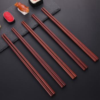 紅檀木筷子家用高檔實木無漆無蠟精品高端原木質防滑耐高溫家庭裝