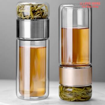 360ML Tea Water Bottle High Borosilicate Glass Double Layer