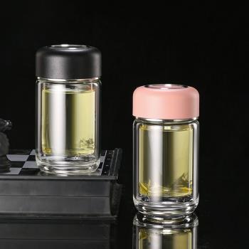 迷你雙層玻璃杯小容量女便攜隔熱150ml小巧高顏值耐高溫水杯子