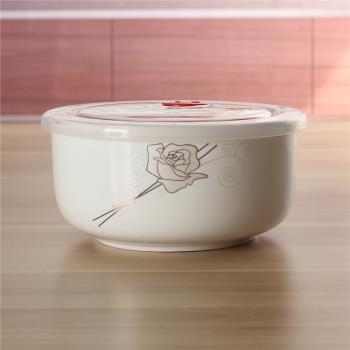 陶瓷大號保鮮碗帶真空密封蓋密封蓋六寸飯盒泡面碗便當盒800ML