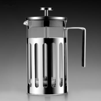 出口加厚不銹鋼法壓壺濾壓泡茶壺沖茶器 耐高溫玻璃咖啡壺 沖茶壺