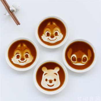 【夢田良品】出口日本可愛卡通立體動物陶瓷小碟創意醋碟醬料碟
