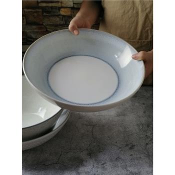 純色和面盆家用陶瓷加厚超大號湯盆廚房發面盆攪拌餡洗菜盆大湯碗