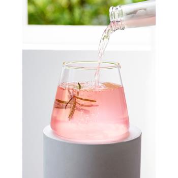 米立風物網紅水杯ins威士忌酒杯高硼硅玻璃杯透明果汁杯家用耐熱