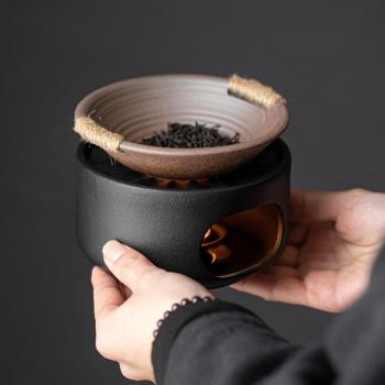 黑陶溫茶爐茶葉提香器蠟燭加熱底座烘茶蠟燭臺暖茶烤茶爐溫茶器