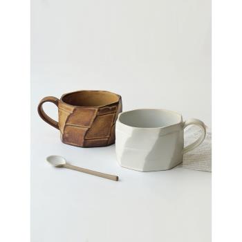 日式復古粗陶手工做舊創意下午茶家用情侶簡約咖啡杯馬克杯水杯子