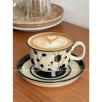 中古ins風高級陶瓷杯下午茶杯碟早餐牛奶杯高顏值創意拉花咖啡杯