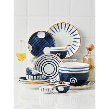 米立風物碗盤釉下彩陶瓷日式餐具