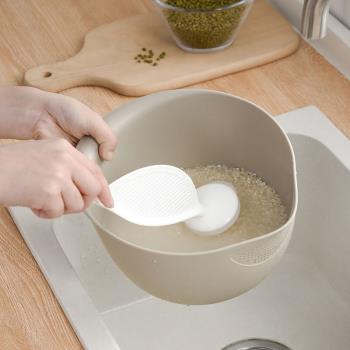 日本廚房淘米勺攪拌棒洗米神器塑料長柄家用多功能不傷手洗米工具