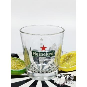 喜力原裝進口Heineken透明玻璃啤酒杯子弧形雕刻款110ml試飲杯