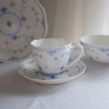 雜置社陶瓷骨瓷復古藍花唐草系列湯盤咖啡杯碟湯碗