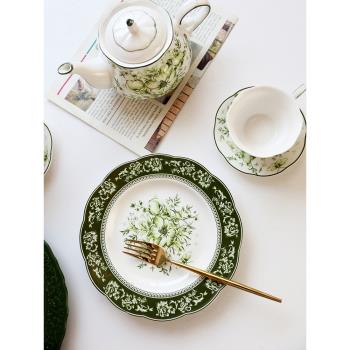 法式浮雕復古碗盤套餐宮廷歐式壺杯碟陶瓷餐具咖啡杯子茶具西餐盤