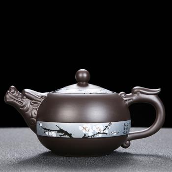 紫砂家用龍頭大容量復古中式茶具