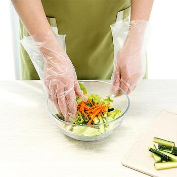 fasola一次性手套薄膜透明廚房食品餐飲衛生手套龍蝦月餅五指手套