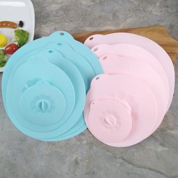 食品級硅膠密封碗蓋5件套 多功能密封保鮮膜家用微波爐烤箱鍋蓋