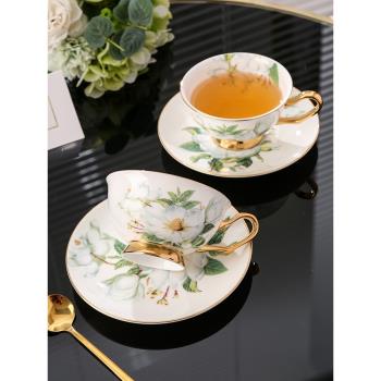 美道 茶花仙子 骨瓷咖啡杯套裝高檔創意英式紅茶杯陶瓷咖啡杯碟