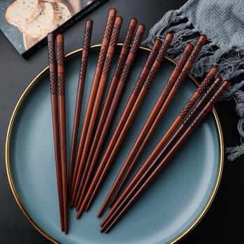 鐵木筷子家用日式尖頭實木無漆無蠟高檔防滑耐高溫精品高端原木質