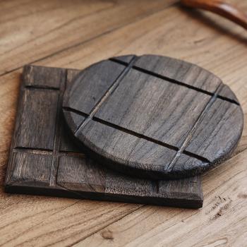 日式實木隔熱墊 創意家用木質砂鍋餐墊碗墊杯墊餐桌防燙木圓墊