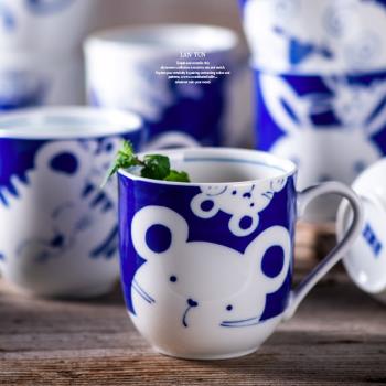 日本進口親子杯 釉下彩輕量化馬克杯 創意卡通十二生肖陶瓷杯