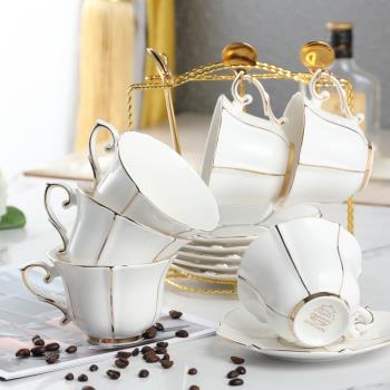咖啡杯套裝小精致早餐杯 歐式咖啡杯碟套裝家用 陶瓷杯子水杯創意