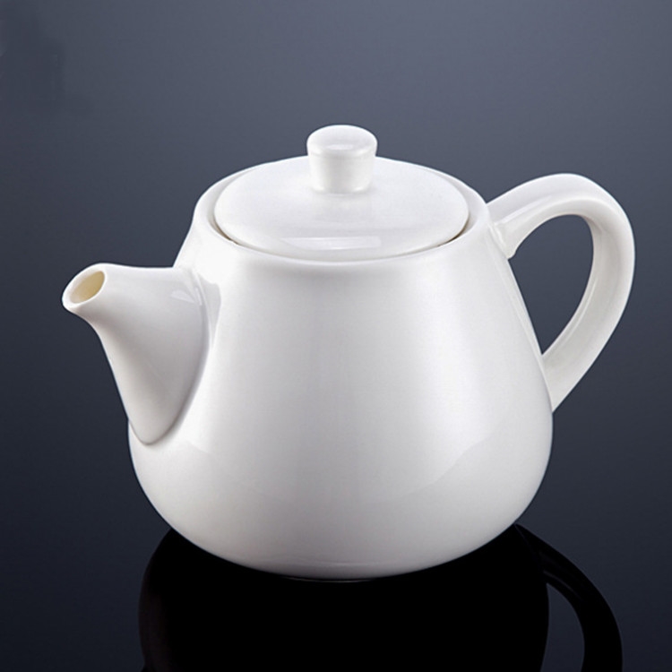 白磁　大壺 大壺茶水大號單壺餐廳酒店茶具家用茶壺容量高溫飯店陶瓷小號白瓷|茶壺