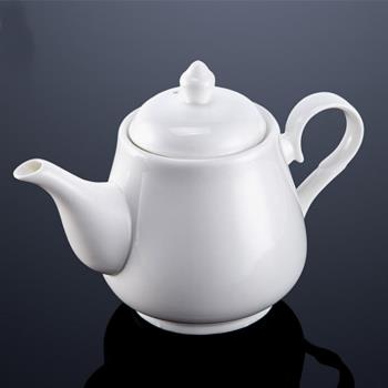 大壺茶水大號單壺餐廳酒店茶具家用茶壺容量高溫飯店陶瓷小號白瓷