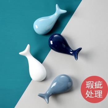瑕疵處理筷子架筷托陶瓷鯨魚款可愛造型筆托筆架
