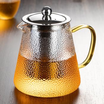 玻璃錘紋加厚耐高溫家用泡茶壺