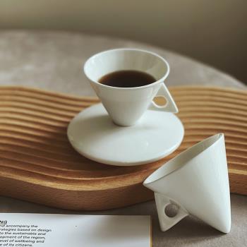 創意中古骨瓷咖啡杯ins風設計感小眾espresso意式咖啡濃縮杯60ml