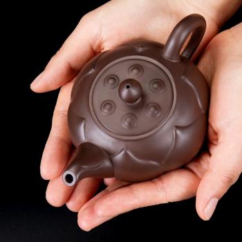 ronkin家用紫砂壺純手工小功夫茶壺陶瓷原礦紫泥單壺創意泡茶器