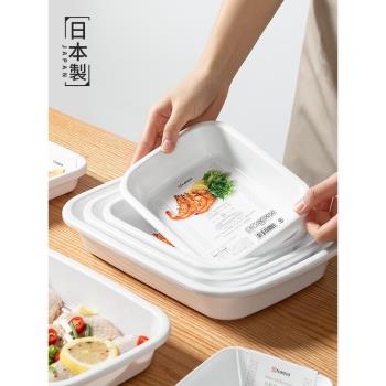 日本進口火鍋配菜盤塑膠可微波料理碗分餐盤廚房水果蔬菜備菜託盤