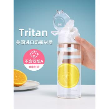 水杯女生新款2022兒童上學專用tritan吸管杯男大容量夏天塑料杯子