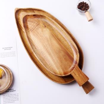 網紅ins風造型盤子木質托盤商用餐廳西餐餐盤日式創意早餐木盤