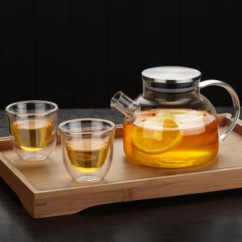 鋼蓋玻璃茶壺500ml 耐熱小號茶具套裝耐高溫泡茶壺燒水壺專用簡約