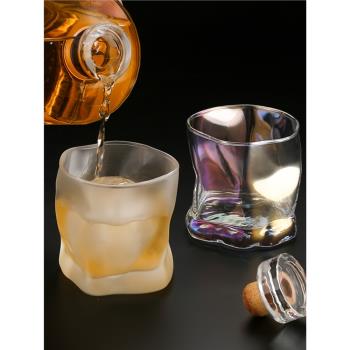 日本小松誠設計師威士忌酒杯洋酒杯日式創意啤酒玻璃杯子古典水晶