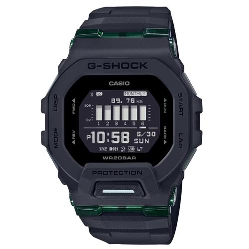【CASIO 卡西歐】G-SHOCK  經典方型 藍牙運動手錶-黑_GBD-200UU-1_45.9mm