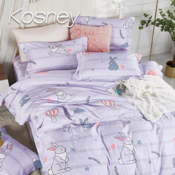 KOSNEY 可可兔 頂級吸濕排汗萊賽爾纖維單人涼被床包組台灣製造