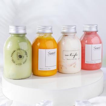 楊枝甘露瓶子裝奶茶果汁飲料食品級pet塑料透明網紅小空瓶罐帶蓋