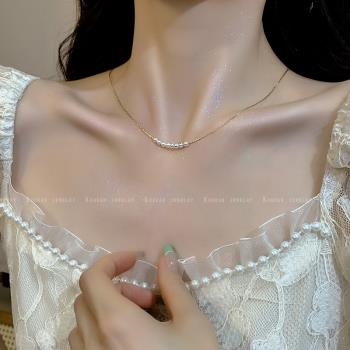 巴洛克珍珠項鏈女輕奢小眾高級感鎖骨鏈2023年新款法式頸鏈配飾