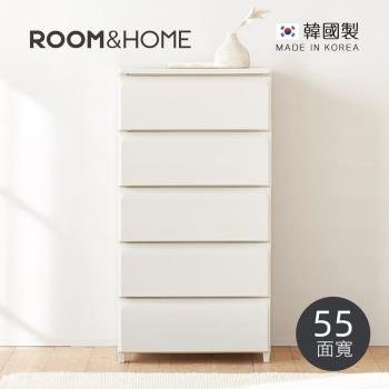 韓國ROOM&HOME 韓國製55面寬五層抽屜收納櫃(木質天板)-DIY-多色可選