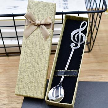 創意音樂音符禮品高音譜號勺子高音符造型咖啡勺學生可愛精美獎品