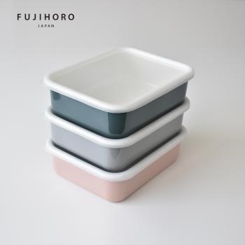 【富士琺瑯FUJIHORO】COTTON琺瑯烘焙保鮮盒淺型(M)0.74L(粉/藍/灰)