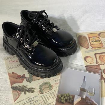 厚底韓國日系復古設計感小皮鞋