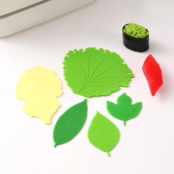小綠葉樹葉造型便當飯團防油隔菜擋 創意菜葉便當分隔擋壽司裝飾