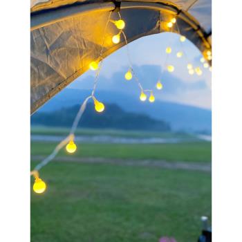 戶外天幕USB裝飾燈營地帳篷燈串露營氛圍布置電池燈LED小彩燈串燈
