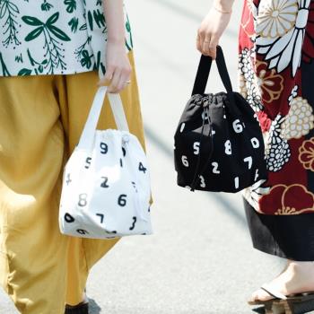 日本數字系列潮牌簡約時尚手提保溫包收納包飯盒便當包數字手提包